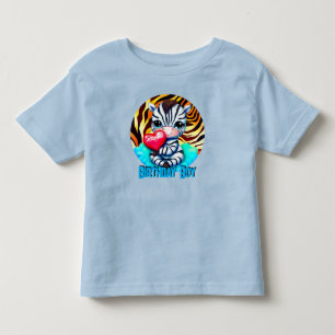 T-shirt Pour Les Tous Petits Cute Zebra Birthday Boy