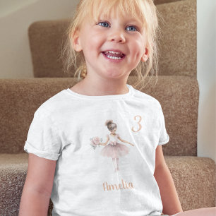 T-shirt Pour Les Tous Petits Danseur de ballet fille Anniversaire personnalisé