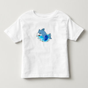 T-shirt Pour Les Tous Petits Dauphin en natation avec lettre