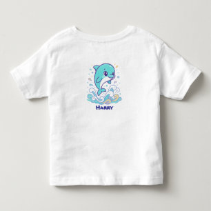 T-shirt Pour Les Tous Petits Dauphin Splash Bubble Mignon Animal Marin Personna