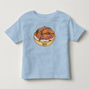 T-shirt Pour Les Tous Petits dessin animé de bagel saumon