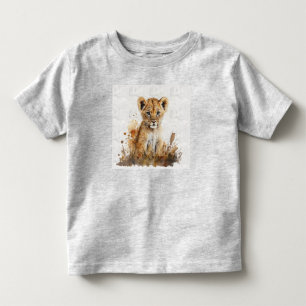 T-shirt Pour Les Tous Petits dessin d'aquarelle safari - lion king