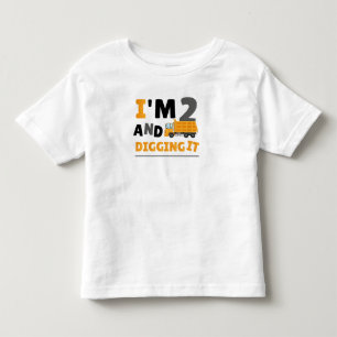 T-shirt Pour Les Tous Petits Deux 2e année 2e anniversaire Construction Garçon 