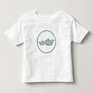 T-shirt Pour Les Tous Petits Deux baleines de mer Bleue & Or Boutique 1er anniv