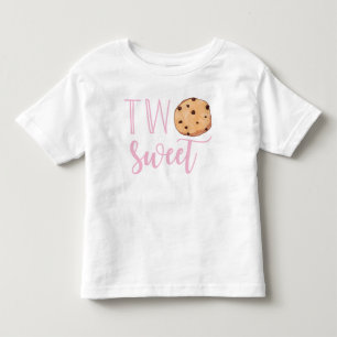 T-shirt Pour Les Tous Petits Deux biscuit rose doux Anniversaire