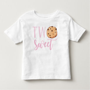 T-shirt Pour Les Tous Petits Deux biscuit rose doux Anniversaire