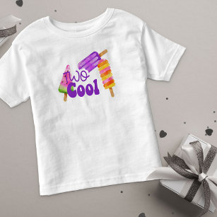 T-shirt Pour Les Tous Petits Deux filles Cool Popsicle 2e anniversaire