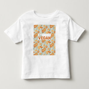 T-shirt Pour Les Tous Petits Devenez végétalien ! Jolies fleurs rétro discrètes