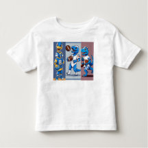 Dino Kickoff : Tee de football blanc et bleu