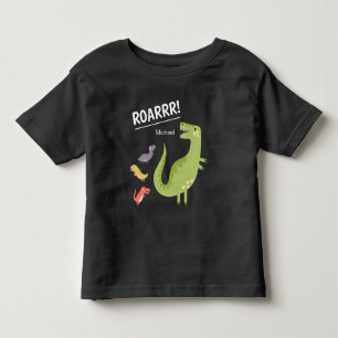 T-shirt Pour Les Tous Petits Dinosaur vert rugissement Monogramme enfant garçon