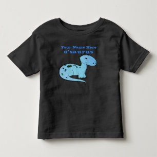T-shirt Pour Les Tous Petits Dinosaure Bleu Personnalisé Amusant Avec le Nom de
