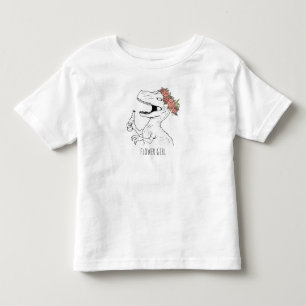 T-shirt Pour Les Tous Petits Dinosaure Flower Girl