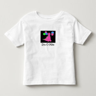 T-shirt Pour Les Tous Petits Dinosaure rose avec ballons