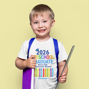 T-shirt Pour Les Tous Petits Diplômé de maternelle 2026 Mignon Personnalisable