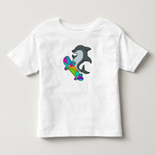T-shirt Pour Les Tous Petits Dolpin comme patineur avec skateboard