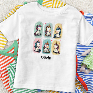 T-shirt Pour Les Tous Petits Doodles de licorne mignons