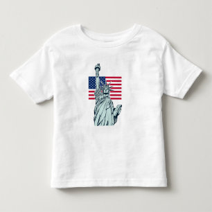 T-shirt Pour Les Tous Petits Drapeau Américain avec Lady Liberty    