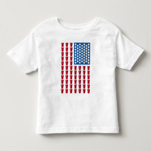 T-shirt Pour Les Tous Petits Drapeau américain potable de jeu de puanteur de
