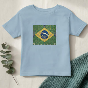 T-shirt Pour Les Tous Petits Drapeau Art Déco du patrimoine   Brésil   Style de