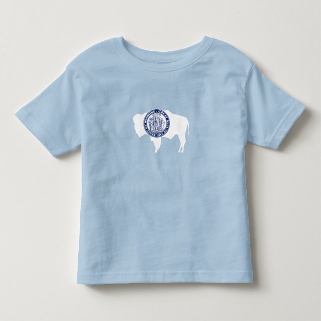 T-shirt Pour Les Tous Petits Drapeau de l'État du Wyoming (Devant)