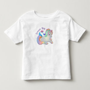 T-shirt Pour Les Tous Petits Dream Big Rainbow Unicorn
