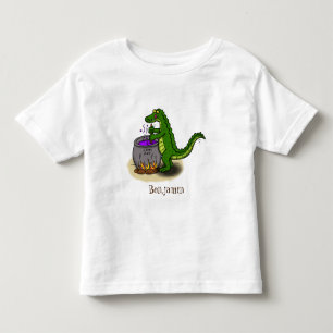 T-shirt Pour Les Tous Petits Drôle alligator vert cuisine dessin animé