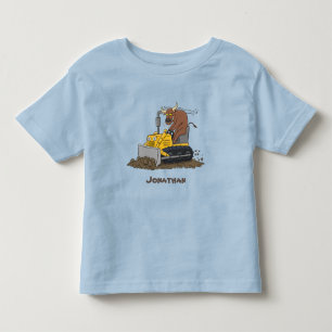 T-shirt Pour Les Tous Petits Drôle bulldozer de conduite de taureaux