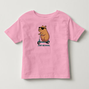 T-shirt Pour Les Tous Petits Drôle Casquette Cool Capybara Trottinette Vibes
