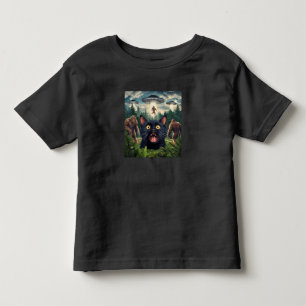 T-shirt Pour Les Tous Petits Drôle de Bigfoot de chat de OVNI selfie enfants ho