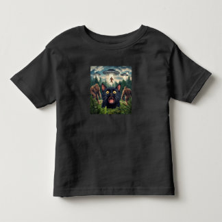 T-shirt Pour Les Tous Petits Drôle de Bigfoot de chat de OVNI selfie enfants ho