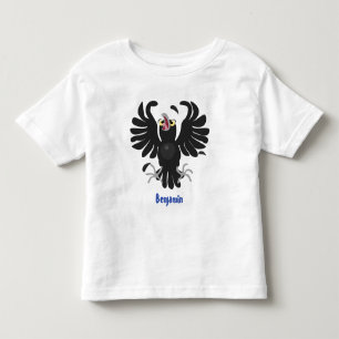 T-shirt Pour Les Tous Petits Drôle fou corbeau dessin animé de corbeau de corne