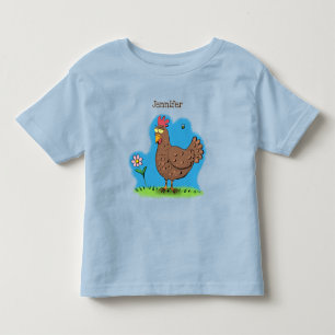 T-shirt Pour Les Tous Petits Drôle poulet rustique whimsical dessin animé