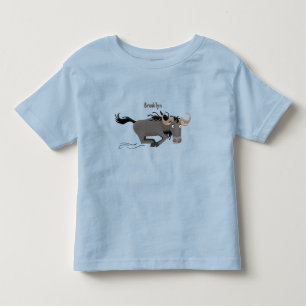 T-shirt Pour Les Tous Petits Drôle wildebeest tourner dessin animé illustration
