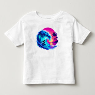 T-shirt Pour Les Tous Petits Eau de mer tropicale vibrante PNG aquarelle d'été