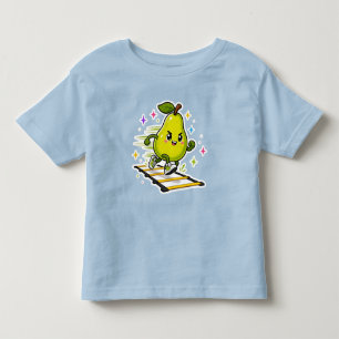 T-shirt Pour Les Tous Petits Échelle d'agilité de poire déterminée Cartoon Sti