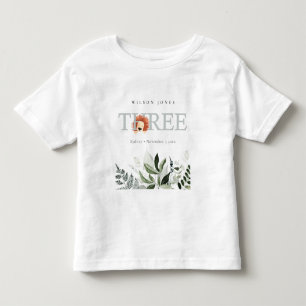 T-shirt Pour Les Tous Petits Elégant Bote Lion Foliage 3ème anniversaire