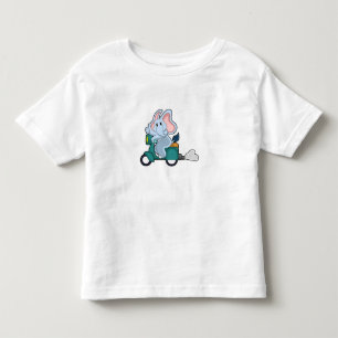 T-shirt Pour Les Tous Petits Elephant comme vélo avec scooter
