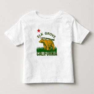 T-shirt Pour Les Tous Petits Elk Grove California Beach Drapeau Surf Ours CA T-