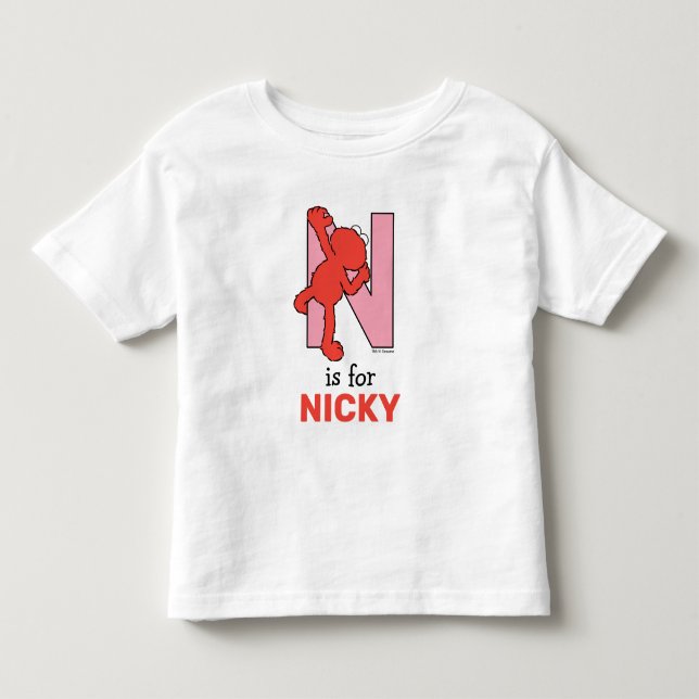 T-shirt Pour Les Tous Petits Elmo Alphabet | N rose (Devant)
