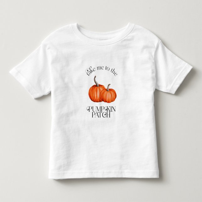 T-shirt Pour Les Tous Petits Emmenez-Moi À L'Automne Citrouille Patch (Devant)