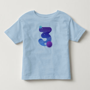 T-shirt Pour Les Tous Petits Enfants 3 ans Boy Planètes Espace 3ème anniversair