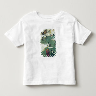 T-shirt Pour Les Tous Petits Enfants jouant sur la rivière congelée
