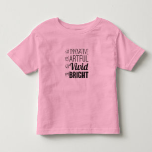 T-shirt Pour Les Tous Petits Enfants LUMINEUX T-shirt, liste de contrôle