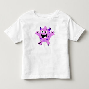 T-shirt Pour Les Tous Petits Enfants Monstres Violets Heureux