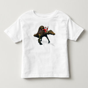 T-shirt Pour Les Tous Petits Équitation du père noël sur Spinosaurus