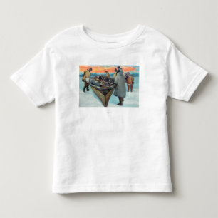 T-shirt Pour Les Tous Petits Esquimaux lançant le bateau de pêche à la balei