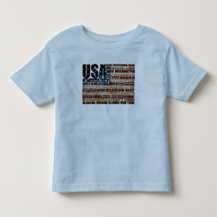T-shirt Pour Les Tous Petits États-Unis et leurs États fédéraux en étoiles et b