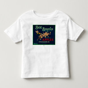 T-shirt Pour Les Tous Petits Étiquette de caisse d'Apple d'abeille