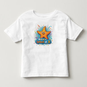 T-shirt Pour Les Tous Petits Étoile de mer 3e anniversaire Faisant des éclabous