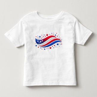 T-shirt Pour Les Tous Petits Étoiles et vagues rouges, blanches et bleues – Mai